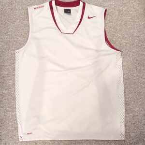 Nike Red and White Dri-FIT Tank